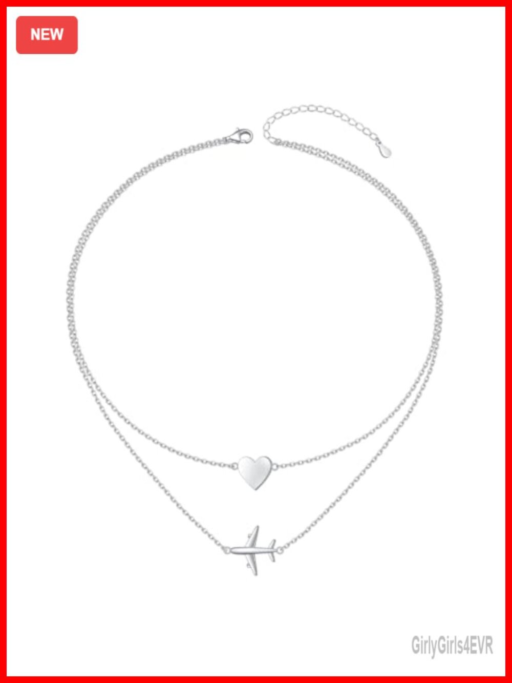 Sterling Silver Airplane Choker Necklace Travel Jewelry Gift for Flight
